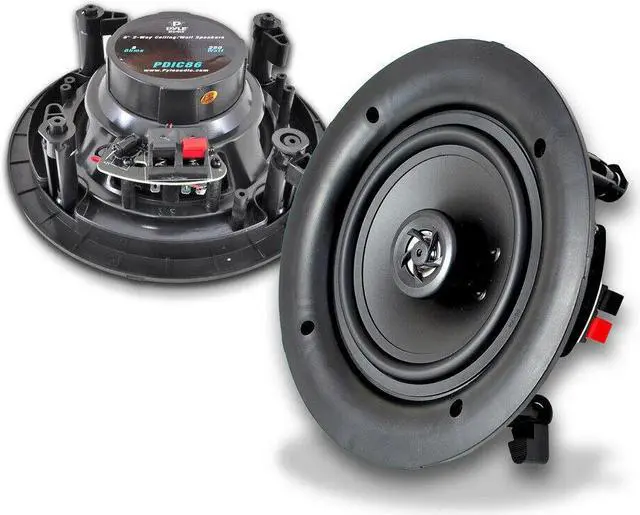 Alt view image 11 of 15 - 8.0-in In-Wall / In-Ceiling Dual Stereo Speakers, 250 Watt, 2-Way, Flush Mount, White