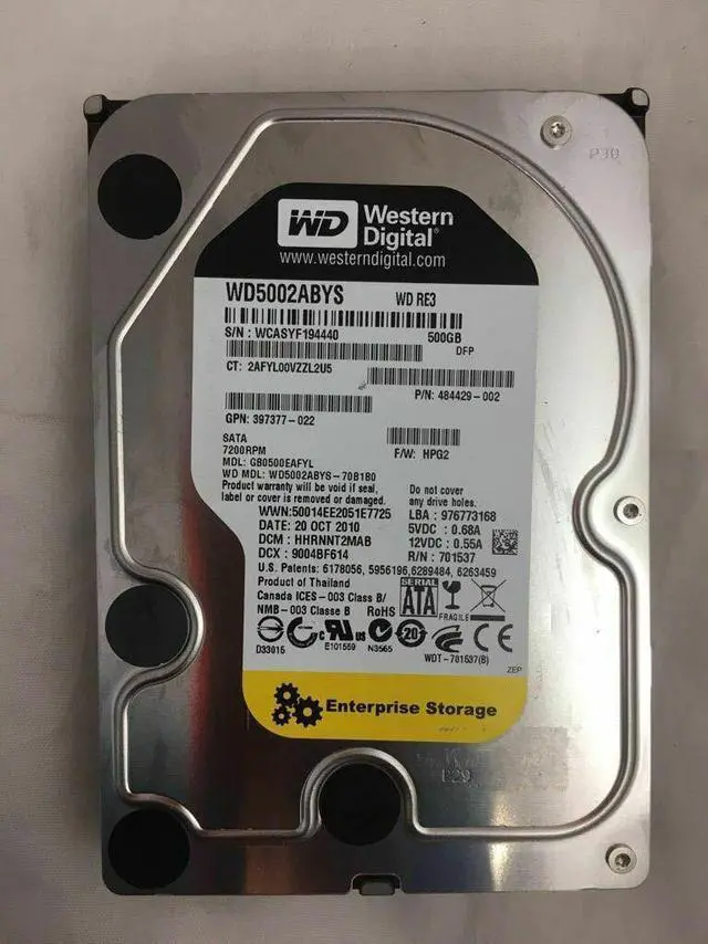 Alt view image 5 of 9 - HP 397377-022 500Gb 7200Rpm Sata300 7Pin 3.5Inch Lff Hot Plug Hard Disk Drive With Tray