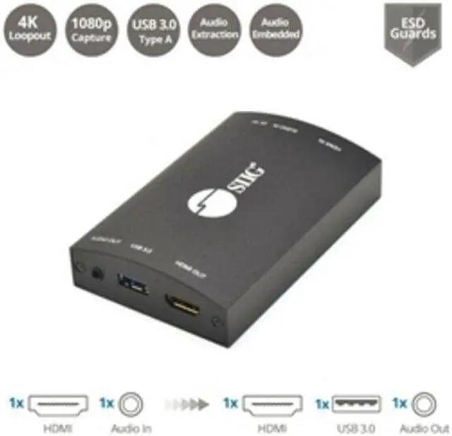 Alt view image 2 of 2 - SIIG USB 3.0 HDMI Video Capture Device with 4K Loopout CE-H26H11-S1