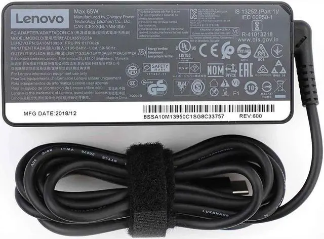 Alt view image 14 of 18 - New Genuine Lenovo ThinkPad 65 Watt 20V 3.25A Type-C USB AC Adapter ADLX65YDC2A