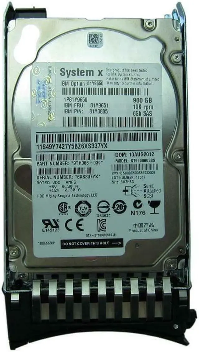 Alt view image 7 of 13 - IBM 81Y9651 900Gb 10000 Rpm 6 Gbps Sas 2.5Inch Sff Hotswap Hard Drive With Tray