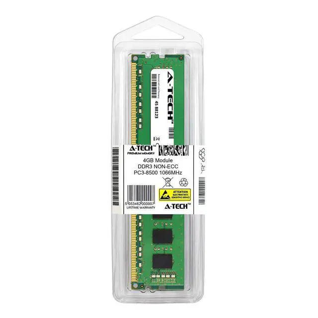Alt view image 2 of 2 - 4GB DDR3 PC3-8500 DIMM (Replacement for Kingston KVR1066D3N7/4G) Memory RAM