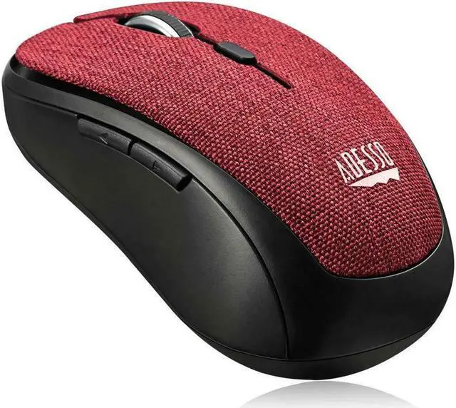 Alt view image 7 of 7 - Adesso iMouse S80R Wireless Fabric Optical Mini Mouse Red IMOUSES80R