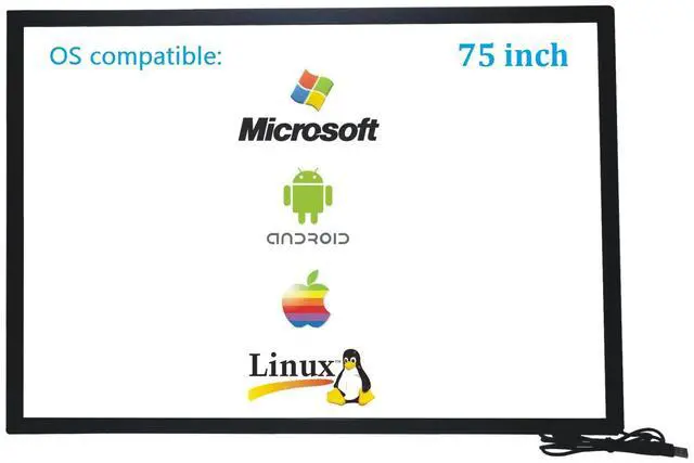 Main image of 75 Inch 10 Points Infrared IR Multi Touch Screen Overlay Frame Panel USB Free Driver