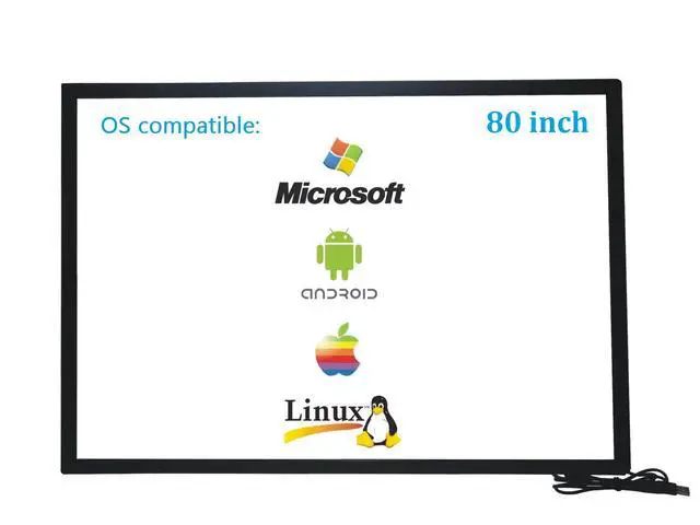 Main image of 80 Inch 10 Points Infrared IR Multi Touch Screen Overlay Frame Panel USB Free Driver