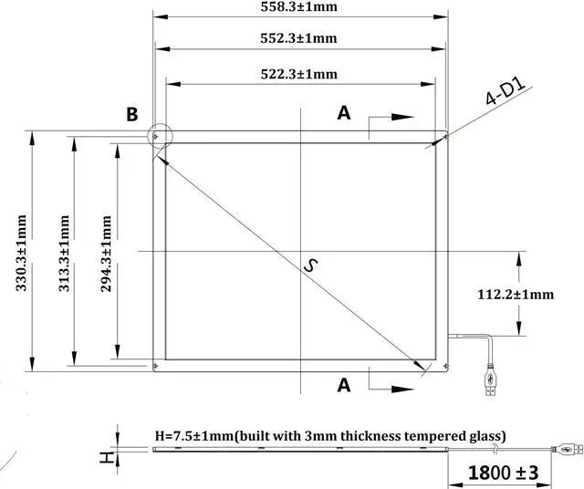 Alt view image 2 of 3 - 23.6 Inch Multi Points IR Touch Screen Infrared Touch Panels Overlay USB Free Driver HID Compatible