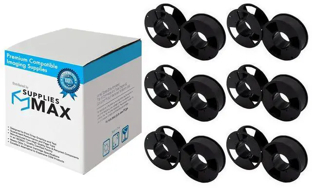 Main image of SuppliesMAX Compatible Replacement for Tandem 5525B/5528/5531/5532 Black Printer Ribbons (6/PK) (55R036)