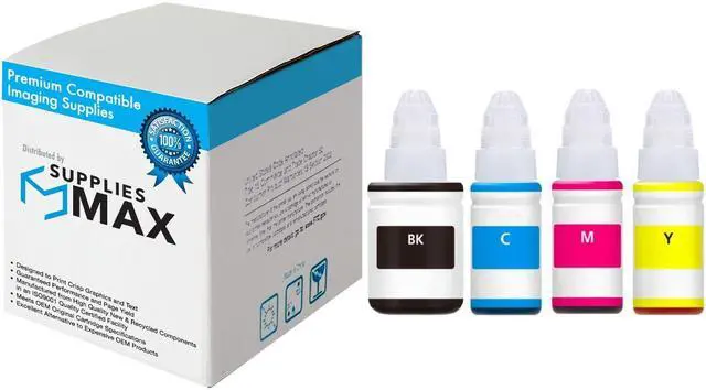 Main image of SuppliesMAX Compatible Replacement for Canon PIXMA G1200/G1501/G1510/G2200/G3200/G3510/G4200/G4210/G4510 Refill Ink Bottle Combo Pack (BK/C/M/Y) (140 ML) (GI-290MP)