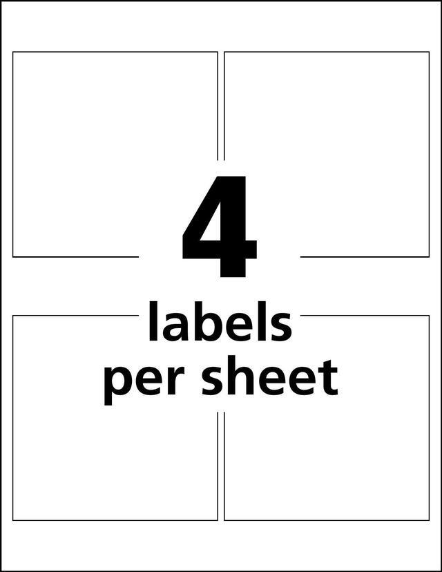Alt view image 3 of 20 - Avery Chem Label,  4"W x 4"H, 200 Labels,  PK200 White  Synthetic Film  60524