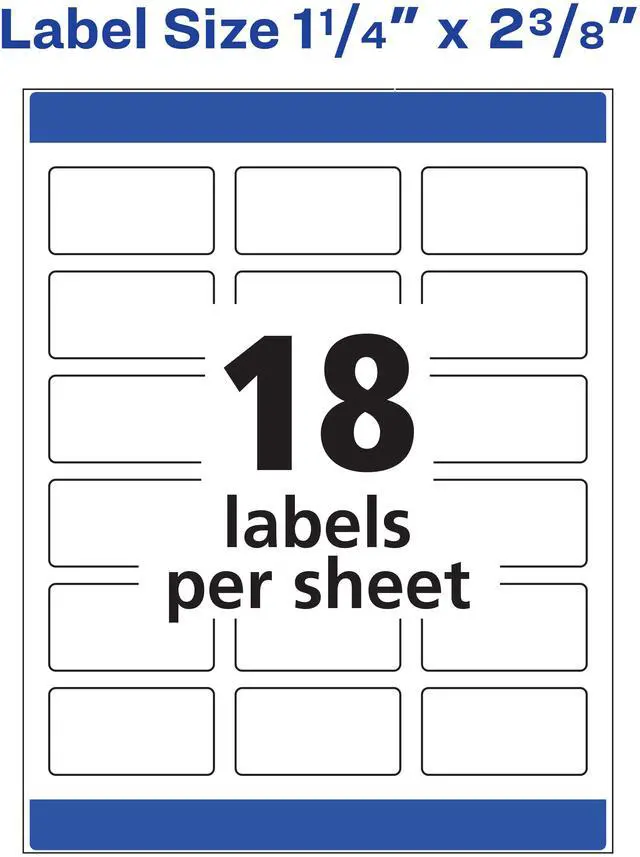 Alt view image 8 of 15 - Avery Printable Dissolvable Rectangle Labels, 1-1/4" x 2-3/8", White, 90 Customizable Labels (4224)