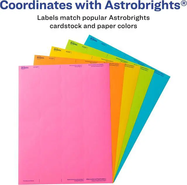 Alt view image 5 of 20 - Avery Label,2x2 5/8",150/Pk,Ast 4331