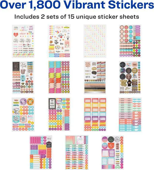 Alt view image 2 of 8 - Avery Planner Sticker Variety Pack, 1,820 Stickers (6780)