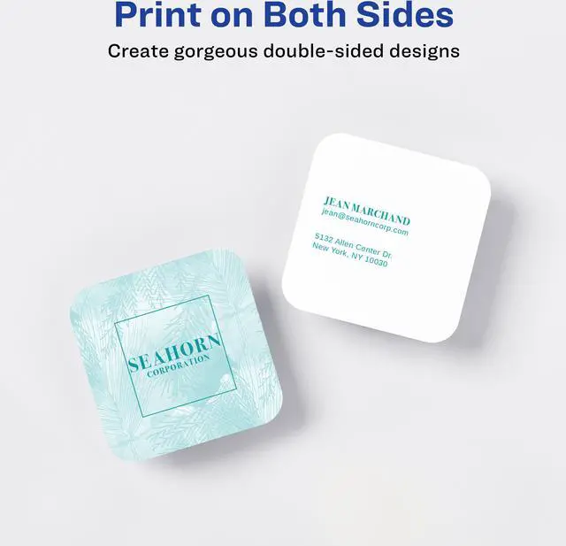 Alt view image 6 of 14 - Avery Square Cards w/Rounded Edges, 2.5"x2.5", 90 lbs. 180 Laser Cards