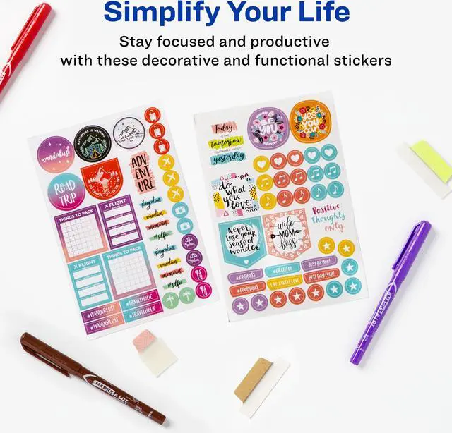 Alt view image 7 of 8 - Avery Planner Sticker Variety Pack, 1,820 Stickers (6780)