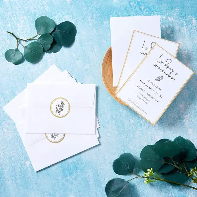 Alt view image 7 of 15 - Avery Matte White Invitation Cards with Metallic Gold Borders, 5" x 7", 30 Blank Greeting Cards (3325)