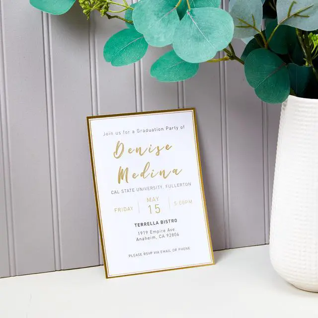 Alt view image 6 of 15 - Avery Matte White Invitation Cards with Metallic Gold Borders, 5" x 7", 30 Blank Greeting Cards (3325)