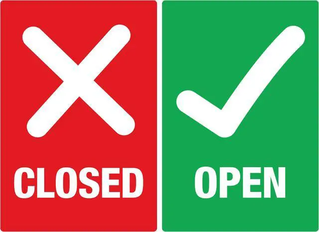 Main image of Avery "Open/Closed" Green/Red Signs, 4" x 6", 10 Decals (83070)