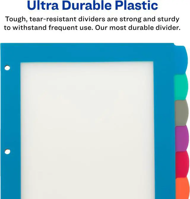 Alt view image 3 of 14 - Avery Ultralast Big Tab Plastic Dividers, 8-Tab Set, Multicolor (24901)