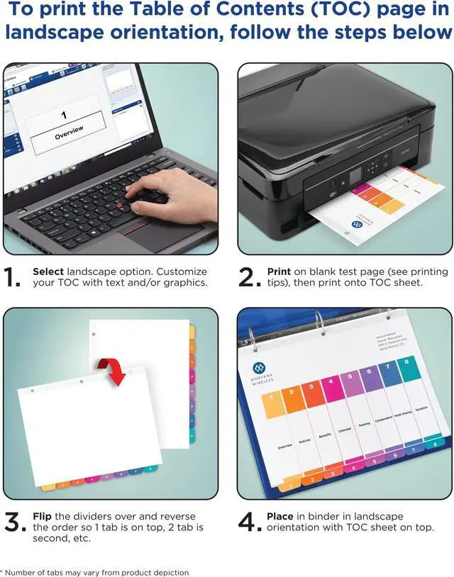 Alt view image 7 of 15 - Avery Ready Index 31 Tab Dividers, Customizable TOC, 6 Sets (11831)