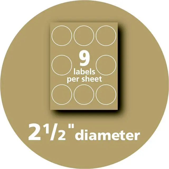 Alt view image 9 of 20 - Avery Round Print-to-the-Edge Labels 2 1/2" dia Brown Kraft 225/PK 22808