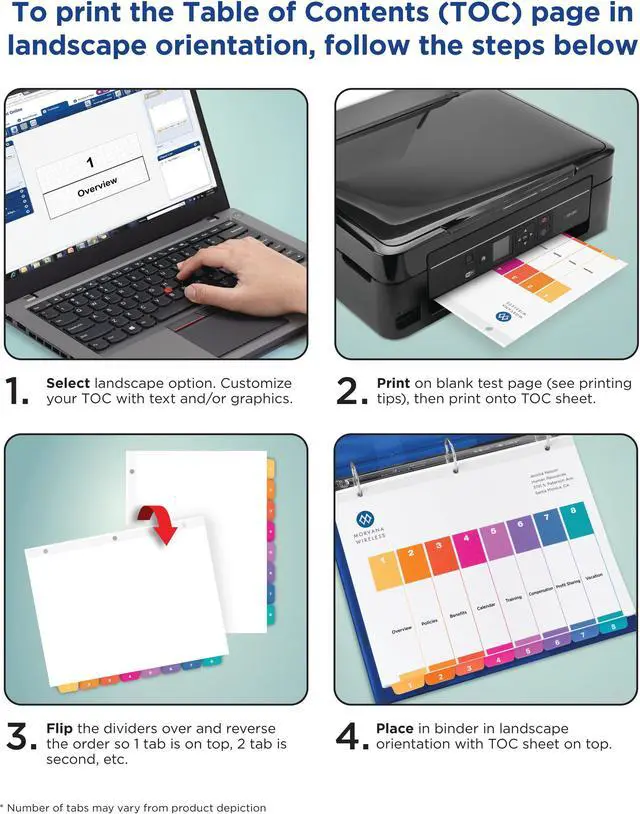 Alt view image 8 of 19 - Avery Ready Index 12 Tab Dividers, Customizable TOC, 6 Sets (11830)