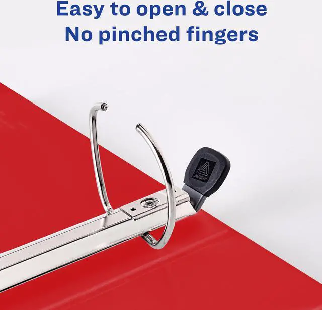 Alt view image 13 of 20 - Avery Heavy-Duty View Binder w/Locking 1-Touch EZD Rings 3" Cap Red 79325