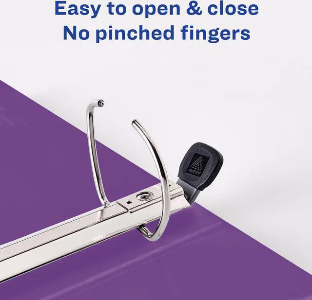 Alt view image 12 of 20 - Avery Heavy-Duty View Binder w/Locking EZD Rings 1" Cap Purple 79771