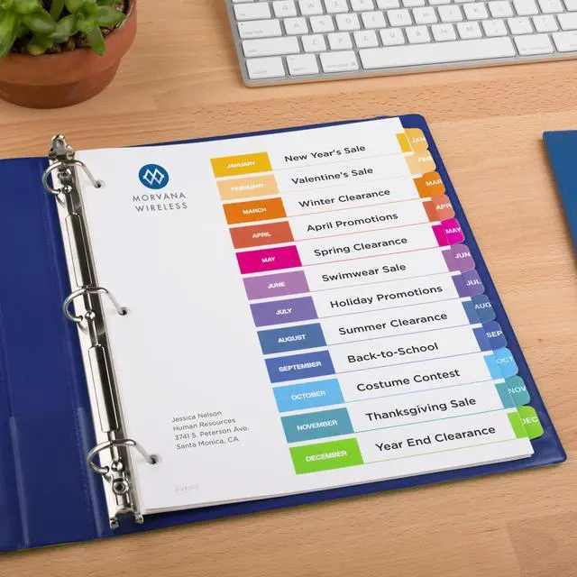 Alt view image 7 of 19 - Avery Ready Index 12 Tab Dividers, Customizable TOC, 6 Sets (11830)