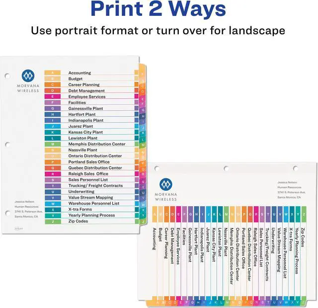 Alt view image 3 of 15 - Ready Index A-Z 26 Tab Dividers, Customizable TOC, 6 Sets (11832)