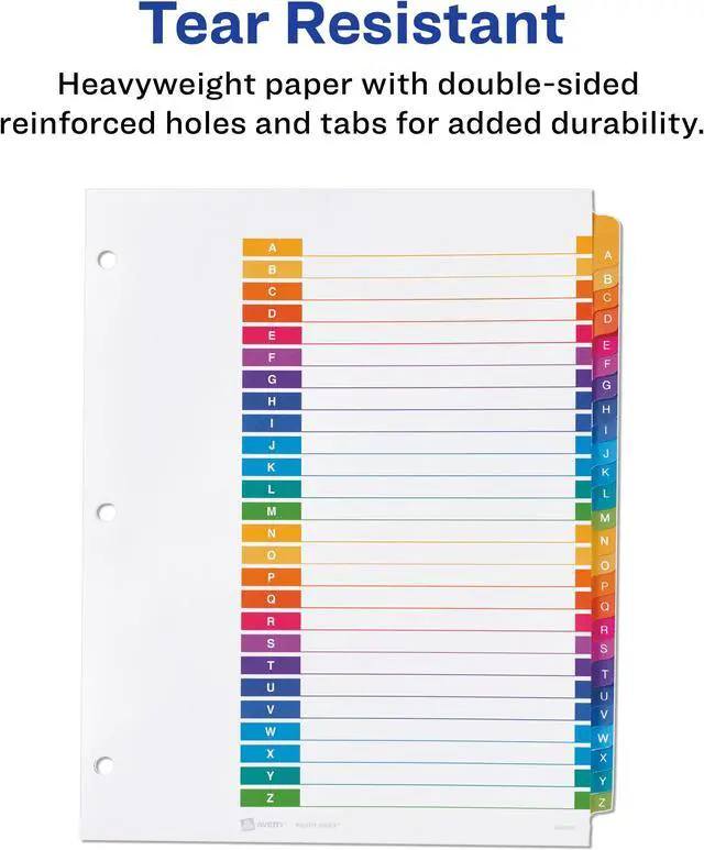 Alt view image 5 of 15 - Ready Index A-Z 26 Tab Dividers, Customizable TOC, 6 Sets (11832)