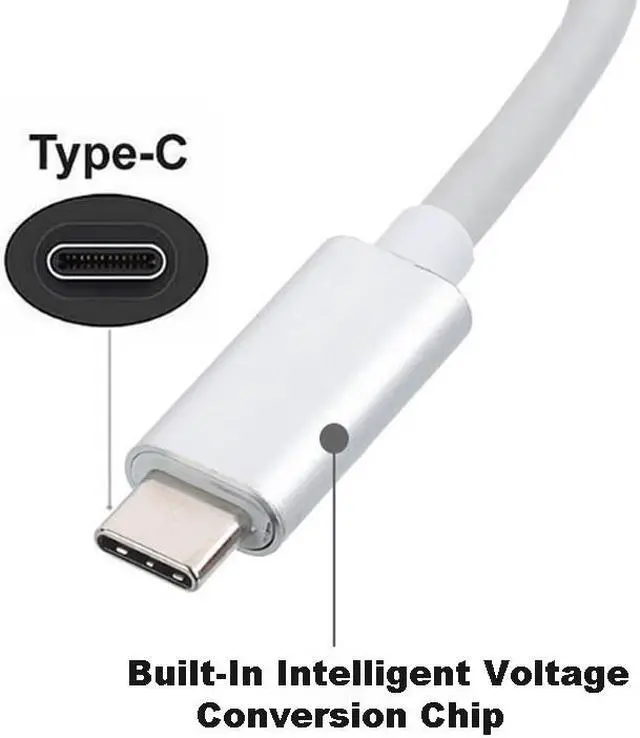 Alt view image 3 of 8 - USB-C Type C to Magnetic (L-Tip) Charging Cable for MacBook Air Pro 15 inch 17 inch Before Year 2012 White Color Requires Configuration(Above 60W USB-C Power)