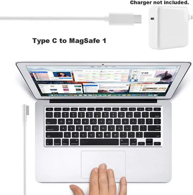 Alt view image 4 of 8 - USB-C Type C to Magnetic (L-Tip) Charging Cable for MacBook Air Pro 15 inch 17 inch Before Year 2012 White Color Requires Configuration(Above 60W USB-C Power)