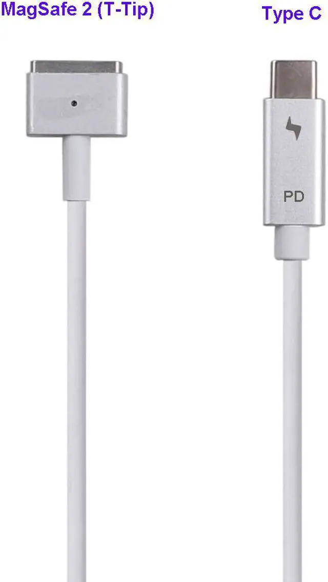 Alt view image 2 of 11 - USB-C Type C to Magnetic Charging Cable (T-Tip) for Apple MacBook Air Pro After 2012 Year (Connector Type: MagSafe 2 T-Tip)