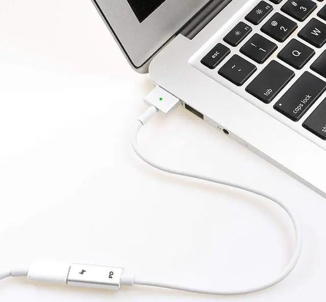 Alt view image 3 of 5 - USB 3.1 Type C USB C Laptop Charger Power Adapter Converter USB Type C Female to Magsafe 2 T-Tip Power Adapter Cable for Apple MacBook A1435 A1436 A1466 A1465 MD223