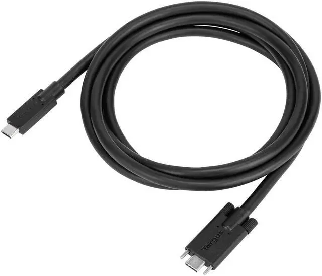 Alt view image 3 of 7 - Targus 1.8 Meter USB-C Male to USB-C Male Screw-In Cable 10Gb - 5.91 ft USB-C Data Transfer Cable for Docking Station, PC, MAC, Peripheral Device, Notebook - Black