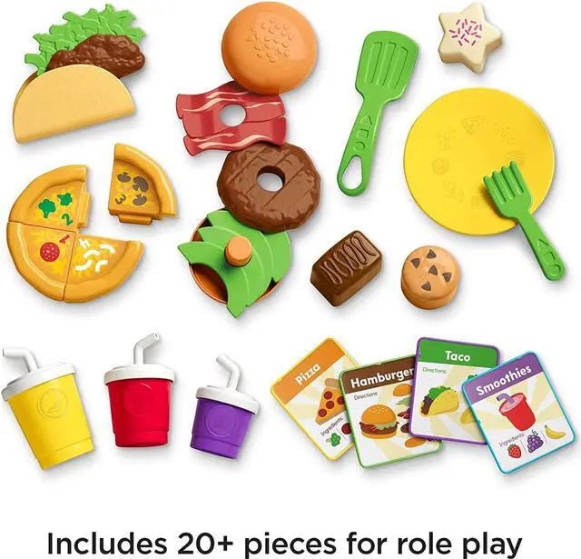 Alt view image 7 of 7 - Fisher-Price Laugh and Learn Servin' Up Fun Food Truck, Dashboard Packed With Hands-On Fun, Including Steering Wheel, Clicker Key and Gear Shifter, Blue