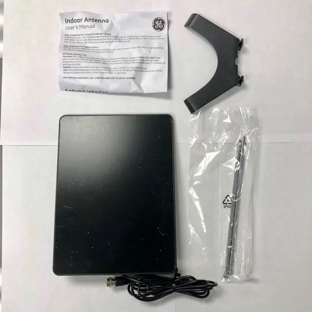 Alt view image 2 of 6 - GE Pro Flat Panel HD Antenna 30 Mile Range TV Antenna, Indoor VHF / UHF HDTV Antenna, Full HD 1080p and 4K Ultra HD Ready, 33688