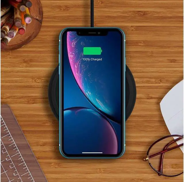 Alt view image 8 of 20 - BELKIN WIA001TTBK Black BOOST CHARGE 10W Wireless Charging Pad + QC 3.0 Wall Charger + Cable