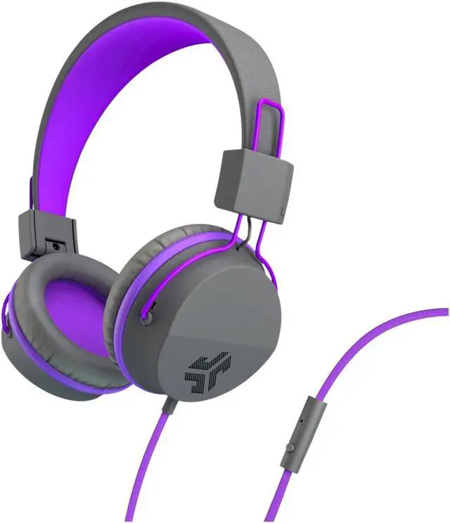 Alt view image 3 of 11 - JLab JBuddies Studio On-Ear Kids Wired Headphones, For School & Travel, 3.5mm Plug, Kid Safe, Studio Volume Safe, Volume Limiter, Folding, Adjustable, Noise Isolation, with Mic, Graphite/Purple