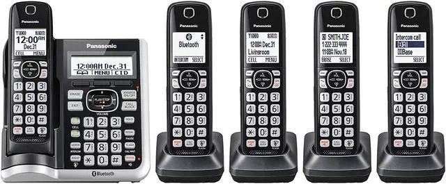 Alt view image 12 of 19 - Panasonic KXTGF575 Link2Cell Bluetooth Cordless Phone - 5 Handsets