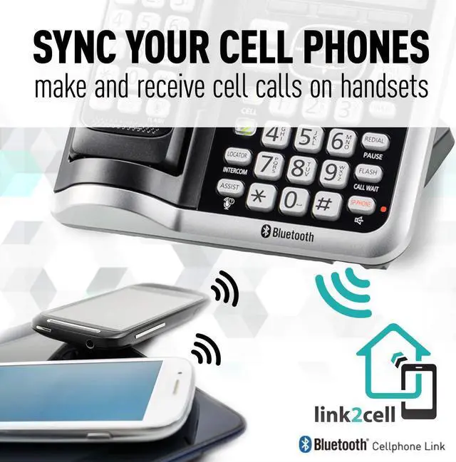 Alt view image 13 of 19 - Panasonic KXTGF575 Link2Cell Bluetooth Cordless Phone - 5 Handsets