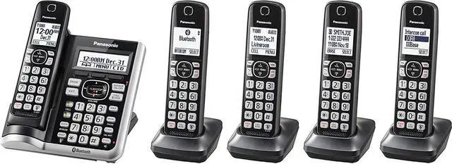 Alt view image 11 of 19 - Panasonic KXTGF575 Link2Cell Bluetooth Cordless Phone - 5 Handsets