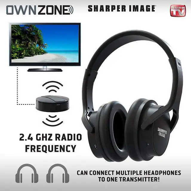 Alt view image 6 of 15 - Sharper Image 30603 Own Zone, Wireless Rechargeable Headphones, Black