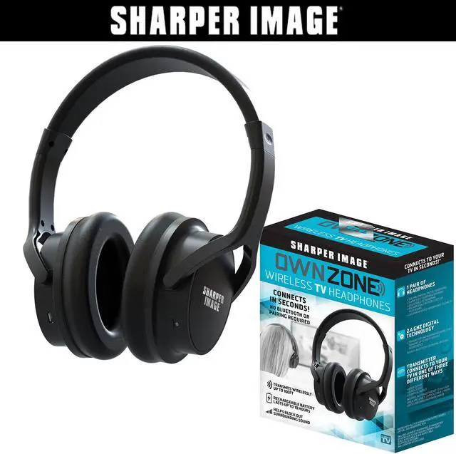 Alt view image 2 of 15 - Sharper Image 30603 Own Zone, Wireless Rechargeable Headphones, Black
