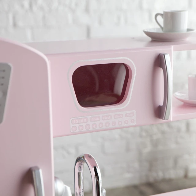 Alt view image 3 of 14 - KidKraft Pink Vintage Kitchen Kids Pretend Play Set and Accessories | 53179