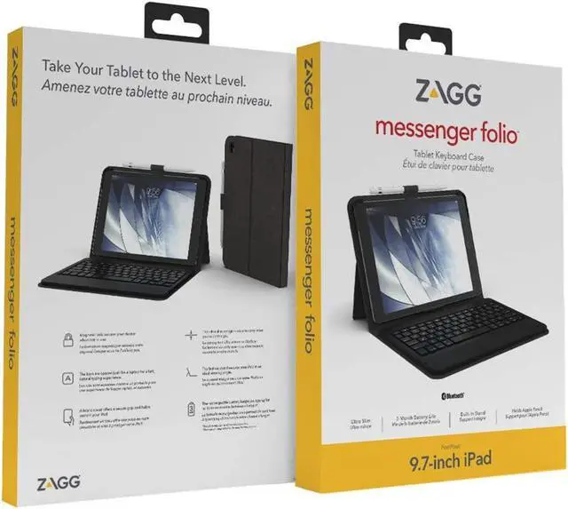 Alt view image 3 of 11 - ZAGG ID8MBN Detachable Keyboard and Folio Case To Add To Your Tablet and Protect It, Fits Tablets Up To 9.7 Inch, Black