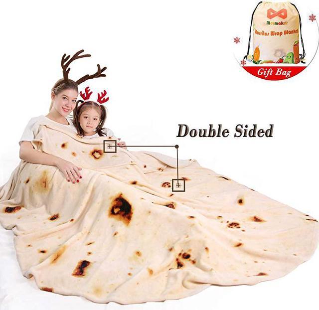 Burritos Tortilla Blanket 20 Double Sided 71 inches for Adult and