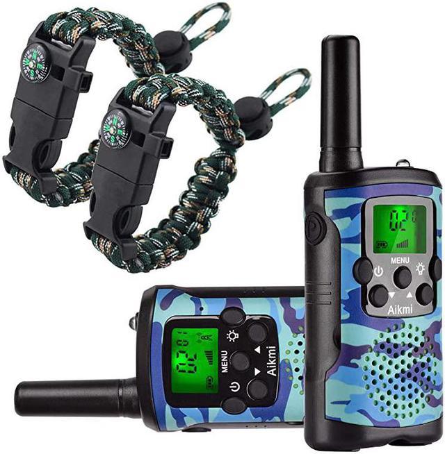2 véritables talkies-walkies ENFANTS BAOFENG longue portée 3 km UHF coloris  BLEU CAMOUFLAGE - Talkies walkies (9678831)