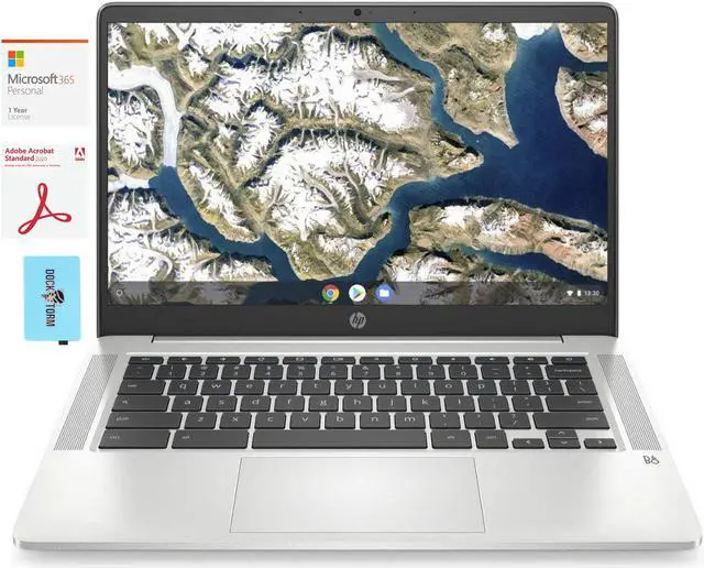 Main image of HP Chromebook - 14a-na0023cl Everyday Value Laptop (Intel Celeron N4000 2-Core, 4GB RAM, 64GB eMMC, 14.0" Full HD (1920x1080), Chrome OS) with Microsoft 365 Personal , Adobe Acrobat Standard , Hub