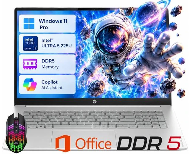 Main image of HP OmniBook3 17 AI PC Laptop 17.3" FHD IPS Display Intel Ultra 5 225U (Beats i5-1334U) Up to 4.8GHz 12 Core, 16GB DDR5, 512GB SSD, Wi-Fi 7, Life Time Office Windows 11 Pro/ LED Mouse